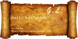 Galli László névjegykártya